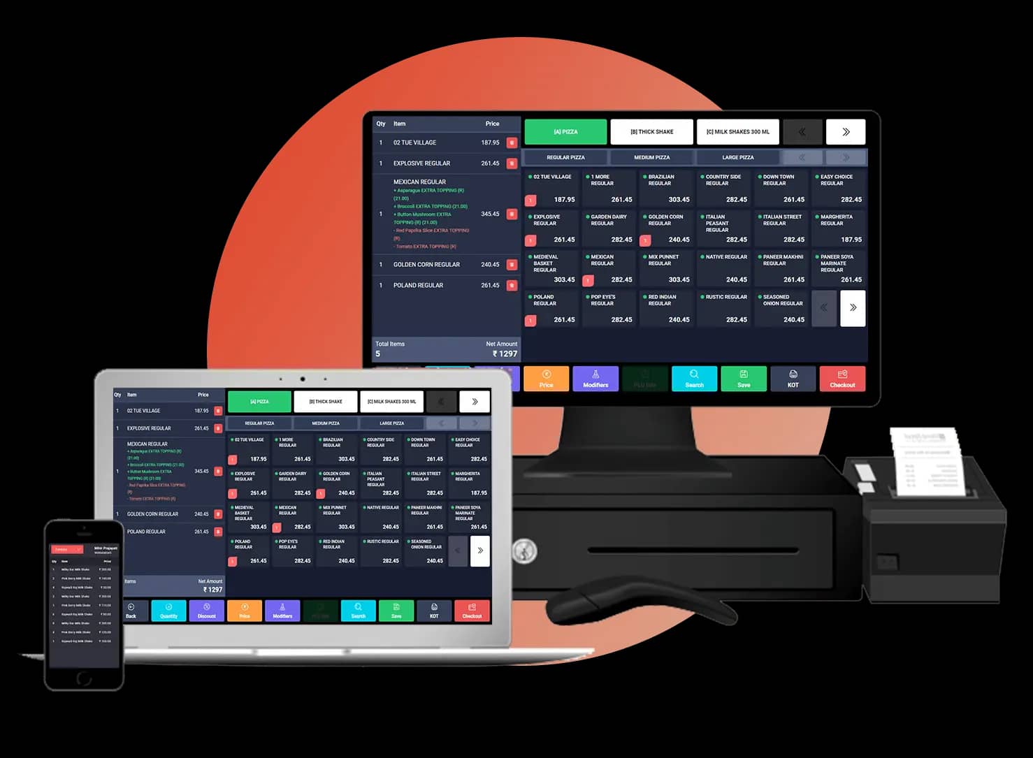Zilicius POS dashboard for restaurant billing, inventory, and analytics